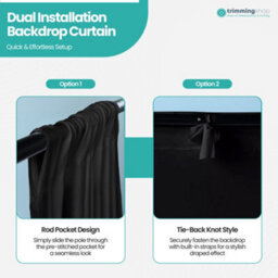 Neel Blue 3X3 Metres Ice Silk Backdrop Photography Curtains, Black - thumbnail 5