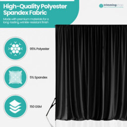 Neel Blue 3X3 Metres Ice Silk Backdrop Photography Curtains, Black - thumbnail 4