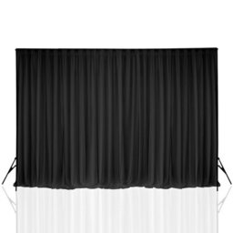 Neel Blue 3X3 Metres Ice Silk Backdrop Photography Curtains, Black