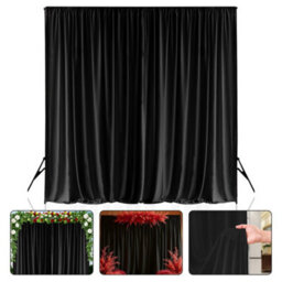 Neel Blue 3X3 Metres Ice Silk Backdrop Photography Curtains, Black - thumbnail 7