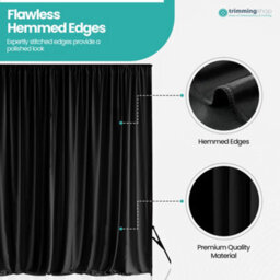 Neel Blue 3X3 Metres Ice Silk Backdrop Photography Curtains, Black - thumbnail 6