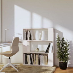 Berkfield Book Cabinet/room Divider White 80X25X101 Cm Solid Wood Pine - thumbnail 3