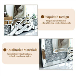 Artloge 160Cm Large Diamond Crush Crystal Full Length Mirror Glass Frameless Make Up Mirror - thumbnail 3