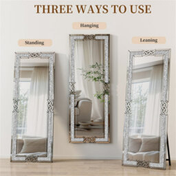 Artloge 160Cm Large Diamond Crush Crystal Full Length Mirror Glass Frameless Make Up Mirror - thumbnail 5