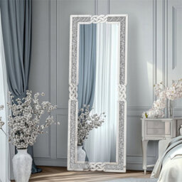 Artloge 160Cm Large Diamond Crush Crystal Full Length Mirror Glass Frameless Make Up Mirror - thumbnail 1