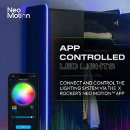 X Rocker X-Rocker Electra Rgb Double Wardrobe 2 Doors 1 Drawer Shelf App Controlled Led Lights - Black - thumbnail 3