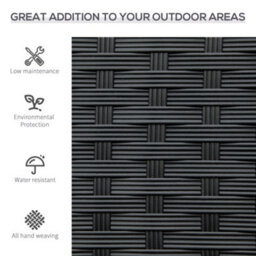 Wyld Haus Vasu Rattan 2-Seater Outdoor Bench Black With Armrests And Reinforced Backrest - 122Cm - thumbnail 5