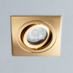 Litecraft 5 Pack Satin Brass 1 Lamp Modern Ip65 Square Tiltable Bathroom Downlights - thumbnail 4