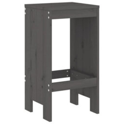 Berkfield 9 Piece Garden Bar Set Grey Solid Wood Pine - thumbnail 4