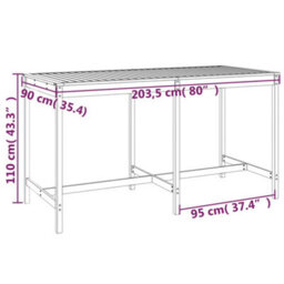 Berkfield 9 Piece Garden Bar Set Grey Solid Wood Pine - thumbnail 9