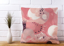 Warren Reed Designer Abstract Pink White Cushions 45Cm X 45Cm - thumbnail 2