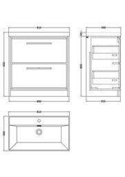 Balterley Longnor Modern Bathroom 2 Soft Close Drawer Floor Standing Vanity Unit & Rectangular Basin, Fern Green, 800mm - thumbnail 2