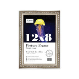 12X8 Silver Ornate Picture Frame (30.5 X 20.3Cm) Poster, Photo, Artwork, Gallery Wall Or Print - thumbnail 1