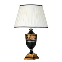Elegant Ivory Table Lamp With Black And Gold Shade - Led E27 Bulb Compatible - thumbnail 2