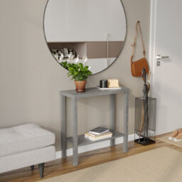 Urbn-Living Urbnliving 75Cm Height 2-Tier Wooden Narrow Console Side Cedar Grey Table Entryway Hallway Furniture Home Office Unit
