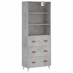 Berkfield Highboard Concrete Grey 69.5X34X180 Cm Engineered Wood - thumbnail 2