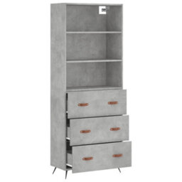 Berkfield Highboard Concrete Grey 69.5X34X180 Cm Engineered Wood - thumbnail 4