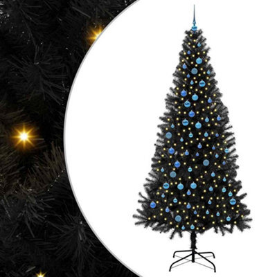 Vidaxl Christmas Tree With 300 Leds With Stand Black 240 Cm Pvc - image 1