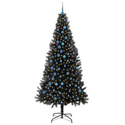 Vidaxl Christmas Tree With 300 Leds With Stand Black 240 Cm Pvc - thumbnail 2