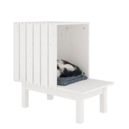 Vidaxl Cat House White 60X36X60 Cm Solid Wood Pine - thumbnail 6
