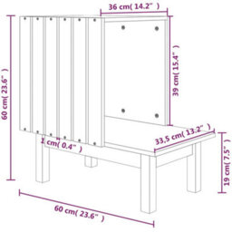 Vidaxl Cat House White 60X36X60 Cm Solid Wood Pine - thumbnail 8