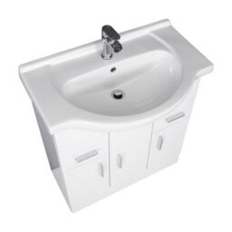 Sundaze 850mm Gloss White Bathroom Cabinet Vanity Sink Unit Storage With Basin - thumbnail 4