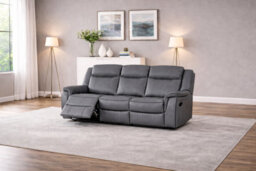 SC FURNITURE LIMITED Grey Leather Gel Reclining 3 Seater + 2 Reclining Armchairs - Clifton - thumbnail 2