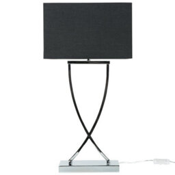 Beliani Table Lamp Silver Helix Tube With Black Rectangular Shade 62 Cm Modern Living Room - thumbnail 3