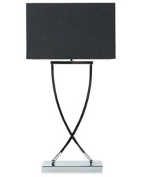 Beliani Table Lamp Silver Helix Tube With Black Rectangular Shade 62 Cm Modern Living Room - thumbnail 2