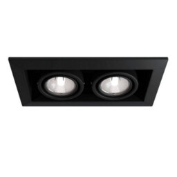 Luminosa Lighting Luminosa Metal Modern Recessed Twin Square Downlight Black, 2 Light, Gu10 - thumbnail 3