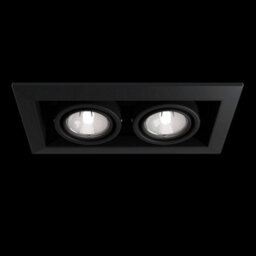 Luminosa Lighting Luminosa Metal Modern Recessed Twin Square Downlight Black, 2 Light, Gu10 - thumbnail 2