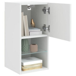 Berkfield Durable Tv Cabinets With Led Lights 2 Pcs White 30.5X30X60 Cm - thumbnail 5
