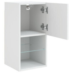 Berkfield Durable Tv Cabinets With Led Lights 2 Pcs White 30.5X30X60 Cm - thumbnail 8