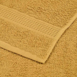 Berkfield Bath Towels 10 Pcs Gold 100X150 Cm 360 Gsm 100% Cotton - thumbnail 6