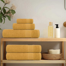 Berkfield Bath Towels 10 Pcs Gold 100X150 Cm 360 Gsm 100% Cotton - thumbnail 3