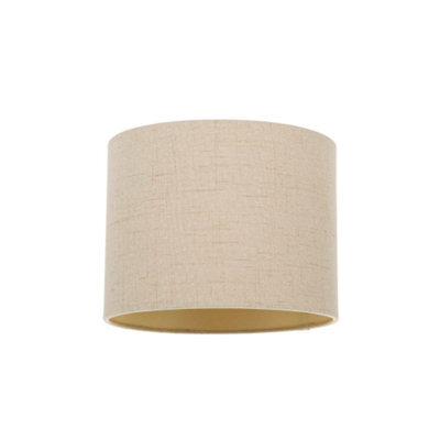 Happy Homewares Modern Taupe Linen Fabric Small 8 Drum Lamp Shade With Matching Satin Lining - image 1