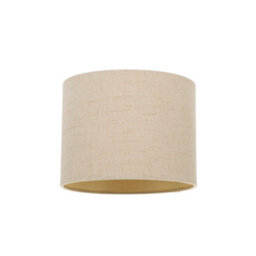 Happy Homewares Modern Taupe Linen Fabric Small 8 Drum Lamp Shade With Matching Satin Lining