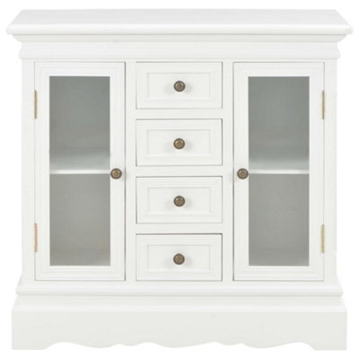 Berkfield Classic Sideboard White 70X28X70 Cm Solid Pine Wood - image 1
