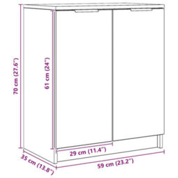 Vidaxl Shoe Cabinet Artisian Oak 59X35X70 Cm Engineered Wood - thumbnail 3