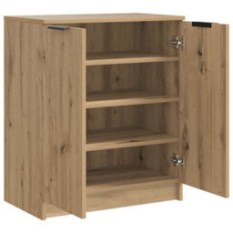 Vidaxl Shoe Cabinet Artisian Oak 59X35X70 Cm Engineered Wood - thumbnail 4