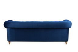Windsor Chesterfield Style Blue French Velvet Fabric Corner Sofa (Right Hand Corner) - thumbnail 4