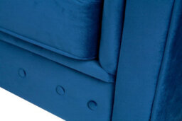Windsor Chesterfield Style Blue French Velvet Fabric Corner Sofa (Right Hand Corner) - thumbnail 5