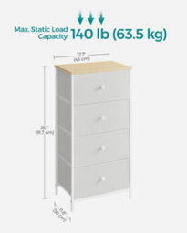 Songmics Fabric Dresser For Bedroom, With 4 Drawers, Metal Frame, Chest Of Drawers - thumbnail 9