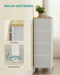 Songmics Fabric Dresser For Bedroom, With 4 Drawers, Metal Frame, Chest Of Drawers - thumbnail 8