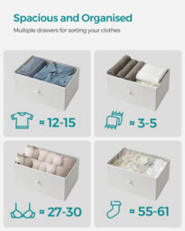 Songmics Fabric Dresser For Bedroom, With 4 Drawers, Metal Frame, Chest Of Drawers - thumbnail 4