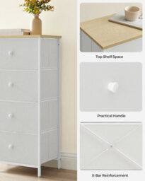 Songmics Fabric Dresser For Bedroom, With 4 Drawers, Metal Frame, Chest Of Drawers - thumbnail 7