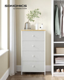 Songmics Fabric Dresser For Bedroom, With 4 Drawers, Metal Frame, Chest Of Drawers