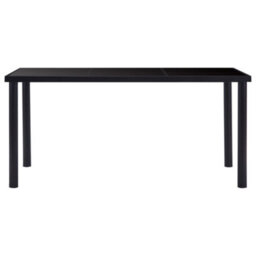 Vidaxl Dining Table Black 160X80X75 Cm Tempered Glass - thumbnail 2