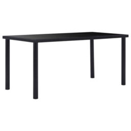 Vidaxl Dining Table Black 160X80X75 Cm Tempered Glass - thumbnail 1