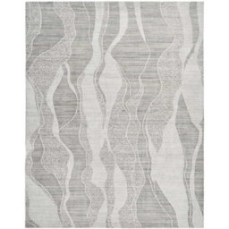 White Grey Abstract Wool Luxurious Modern Easy To Clean Abstract Dining Room Bedroom And Living Room Rug -366Cm X 457Cm - thumbnail 6